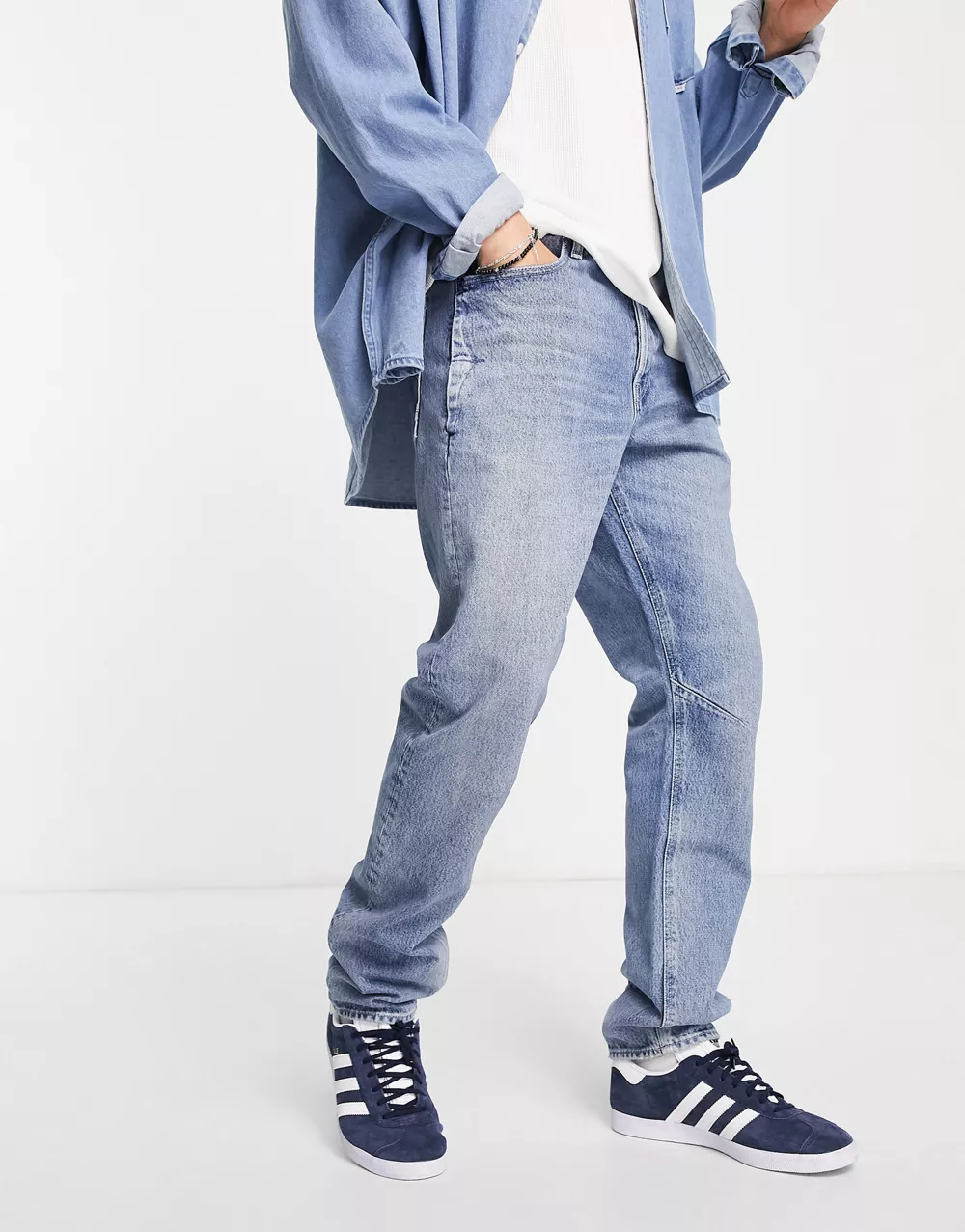 G-Star a-staq tapered jeans in light wash
