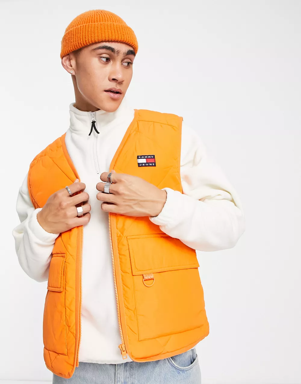 Tommy Jeans ASOS exclusive heritage capsule quilted vest in orange